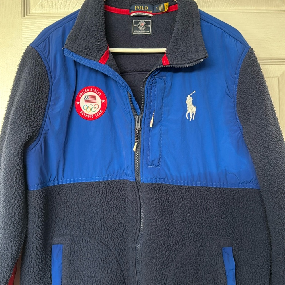 Polo by Ralph Lauren Men's Navy and Royal Blue 2022 Olympic Team Jacket - Picture 5 of 11